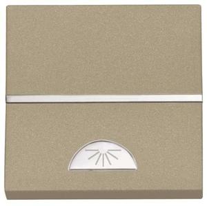 Фото ABB Zenit 2CLA220420N1901 Кнопка с Н.О. контактом 2 модуля (16 А, с возм. подсветки, "свет", под рамку, скрытая установка, шампань)