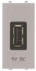 Фото ABB Zenit 2CLA218500N1301 Зарядное устройство (USB, 1 модуль, под рамку, скрытая установка, серебро)