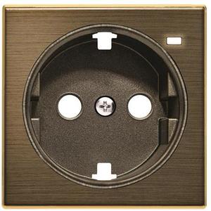 Фото ABB Sky Niessen 2CLA858880A1201 Накладка розетки SCHUKO с контрольной подсветкой (2P+E, линза, античная латунь)
