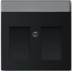 Фото ABB Future Linear 2CKA001710A3910 Крышка для телефонной/компьютерной розетки (2хRJ11/RJ12/RJ45, поле для надписи, шторки, черный бархат)