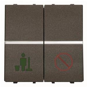 Фото ABB Zenit 2CLA224450N1801 Выключатель сигнализаторов двойной (16А, маркировка, под рамку, с/у, антрацит)