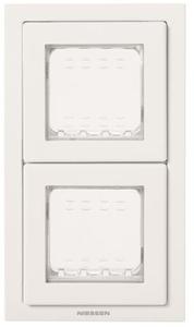 Фото ABB Zenit 2CLA327200N1101 Монтажная рамка 2 поста (IP55, крышка, белая)