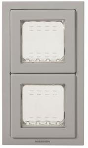 Фото ABB Zenit 2CLA327200N1701 Монтажная рамка 2 поста (IP55, крышка, серая)