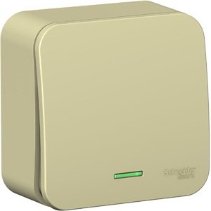 Фото Schneider Electric Blanca BLNVA101117 Выключатель 1-клавишный (10 А, в сборе, о/у, с подсветкой, бежевый)