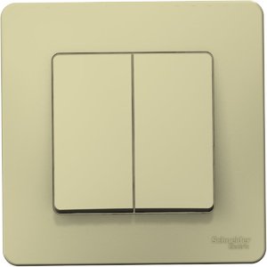 Фото Schneider Electric Blanca BLNVS010507 Выключатель 2-клавишный (10 А, в сборе, с/у, бежевый)