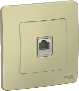 Фото Schneider Electric Blanca BLNIS045007 Розетка двойная компьютерная (2xRJ45, в сборе, открытая установка, бежевая)
