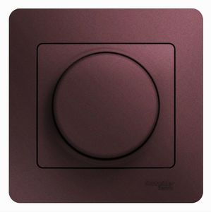 Фото Schneider Electric Glossa GSL001137 Светорегулятор поворотно-нажимной (630 Вт, в сборе, возм. упр. с 2х мест, с/у, с возм. о/у, баклажан)