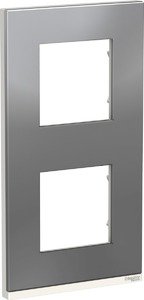 Фото Schneider Electric Unica Pure NU6004V80 Рамка 2-постовая (вертикальная, алюминий матовый)