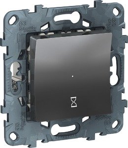 Фото Schneider Electric Unica NU553530 Таймер нажимной (10 А, под рамку, 5 мин-8 час, с/у, возм. о/у, алюминий)