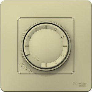Фото Schneider Electric Blanca BLNSS040017 Светорегулятор поворотно-нажимной (400 Вт, в сборе, возм. упр. с 2х мест, с/у, с возм. о/у, бежевый)