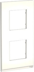 Фото Schneider Electric Unica New Pure NU6004V89 Рамка 2-постовая (универсальная, белый матовый)