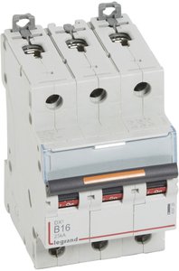 Фото Legrand DX3 409729 Автоматический выключатель трехполюсный 16А (25 кА, B)