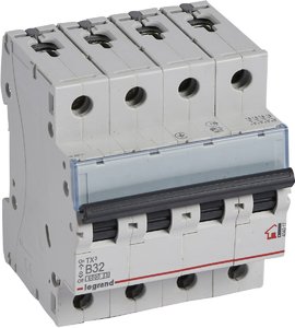 Фото Legrand TX3 404017 Автоматический выключатель четырехполюсный 32А (10 кА, B)