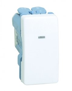 Фото Simon 27 Play 27669-64 Кнопка одноклавишная (1 модуль, 10 А, подсветка, под рамку, скрытая установка, белый)