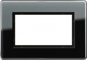 Фото Gira Esprit Glass C 1001505 Рамка 1.5-постовая (черное стекло)
