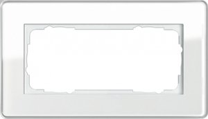 Фото Gira Esprit Glass C 1002512 Рамка 2-постовая (белое стекло)