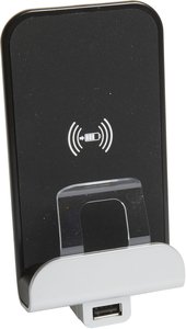 Фото Bticino Axolute H4285CW2 Беспроводное зарядное устройство + USB (USB тип А, черный/алюминий)