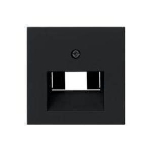 Фото Gira E2 0270005 Крышка розетки информационной (RJ11/RJ45, UAE/IAE, черная матовая)