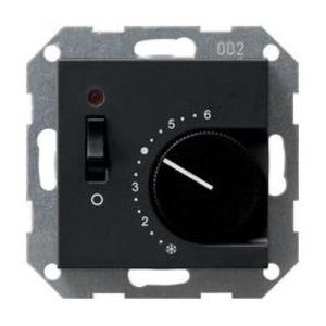 Фото Gira System55 0393005 Термостат для теплых полов +5…+30°С (10 А, 24В, под рамку, скрытая установка, черный матовый)