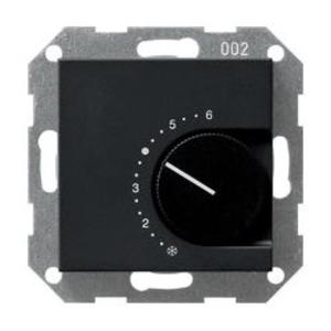 Фото Gira System55 0390005 Термостат для теплых полов +5…+30°С (8 А, 230 В, под рамку, скрытая установка, черный матовый)
