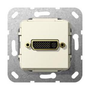 Фото Gira System55 564401 Розетка DVI (24+5) переходник (DVI, под рамку, скрытая установка, кремовая глянцевая)