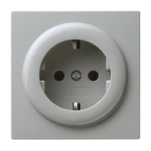 Фото Gira S-Color 018842 Розетка SCHUKO с заземляющим контактом (16 А, под рамку, скрытая установка, серая)