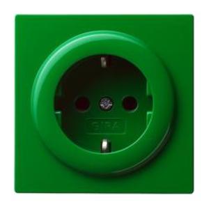 Фото Gira S-Color 018845 Розетка SCHUKO с заземляющим контактом (16 А, под рамку, скрытая установка, зеленая)