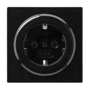 Фото Gira S-Color 018847 Розетка SCHUKO с заземляющим контактом (16 А, под рамку, скрытая установка, черная)