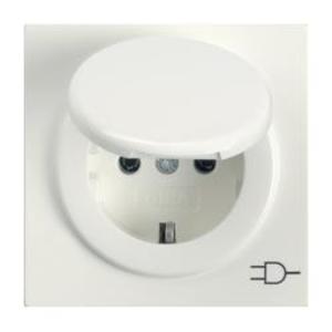 Фото Gira S-Color 045440 Розетка SCHUKO с заземляющим контактом (16 А, крышка, под рамку, скрытая установка, белая)