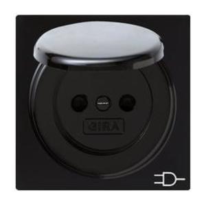 Фото Gira S-Color 045447 Розетка SCHUKO с заземляющим контактом (16 А, крышка, под рамку, скрытая установка, черная)