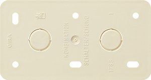 Фото Gira Surface 008213 Монтажная пластина двойная (огнестойкая, кремовая)