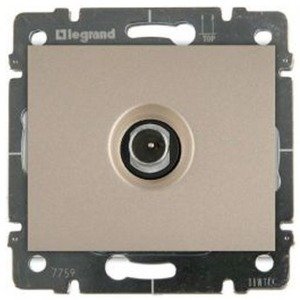 Фото Legrand Galea Life 696838 Крышка для розетки телевизионной (TV, 1 шт, проходная, под рамку, с/у, коричневый)