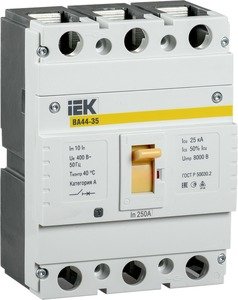 Фото IEK SVA4410-3-0250 Автоматический выключатель ВА44-35 3Р 250А 25кА