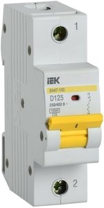 Фото IEK ВА47-150 MVA50-1-125-D Автоматический выключатель однополюсный 125А (15 кА, D)