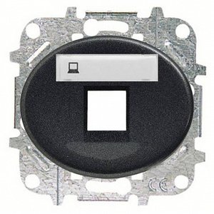 Фото ABB Tacto 5518.1 AN Накладка розетки информационной с суппортом (поле для надписи, антрацит)