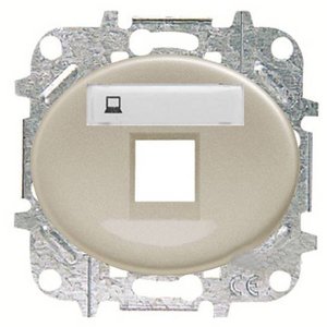 Фото ABB Tacto 5518.1 CV Накладка розетки информационной с суппортом (поле для надписи, шампань)