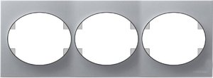 Фото ABB Tacto 5573.1 PL Рамка 3-постовая (горизонт, серебро)