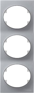 Фото ABB Tacto 5573 CL Рамка 3-постовая (вертик, стекло серебряное)