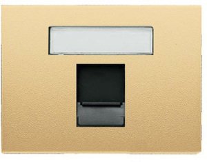 Фото ABB Olas 8418.1 AR Накладка для суппорта (RJ11/RJ45, шторки, поле для надписи, песчаный)