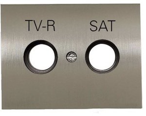 Фото ABB Olas 8450.1 AL Накладка телефонной/компьютерной розетки (Radio/TV, полированная сталь)