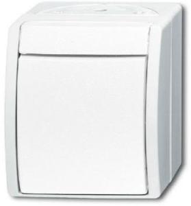 Фото ABB Ocean 2CKA001484A0380 Кнопка без фиксации (10 А, IP44, в сборе, открытая установка, альпийский белый)