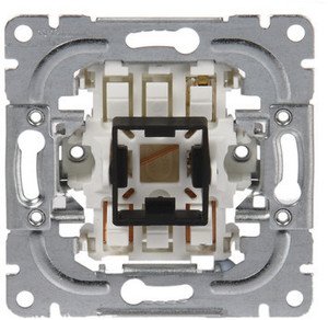 Фото ABB Impressivo 2TKA000177G1 Переключатель одноклавишный двухполюсный (2 доп. клеммы, 16 А, механизм, с/у)