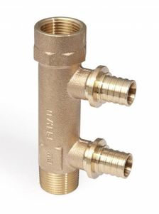 Фото Rehau RX 13661281001 Гребёнка распределительная (2 отвода, 3/4", 16 мм)