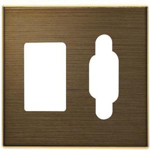 Фото ABB Sky Niessen 2CLA855540A1201 Накладка розетки AV (VGA+TRS minijack, античная латунь)