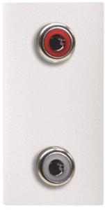 Фото ABB Zenit 2CLA215520N1101 Розетка AV (2xRCA, красный+белый, 1-мод., под рамку, с/у, белый)