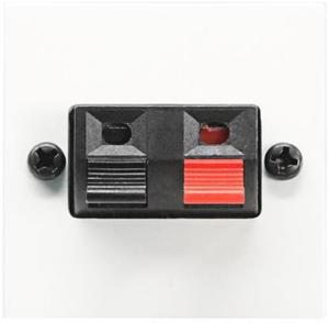 Фото ABB Zenit 2CLA225710N1101 Розетка акустическая (2хAudio, чёрный+красный, 2 мод., под рамку, с/у, белый)