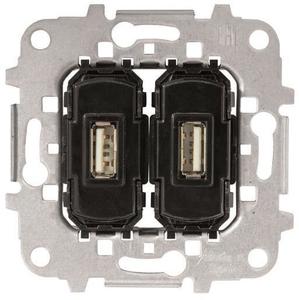 Фото ABB Sky Niessen 2CLA818530A1001 Зарядное устройств USB (2хUSB. 5 В, 2х2000 мА, механизм, с/у)