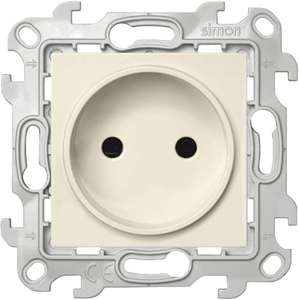 Фото Simon 24 Harmonie Standard Hook 2450441-031 Розетка одиночная (16 А, шторки, под рамку, скрытая установка, слоновая кость)