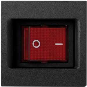 Фото Simon Connect K125A-14 Выключатель одноклавишный двухполюсный (16 А, под рамку, скрытая установка, графит)
