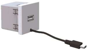 Фото Simon Connect K126A-14 Зарядное устройство USB (USB+microUSB, под рамку, скрытая установка, графит)